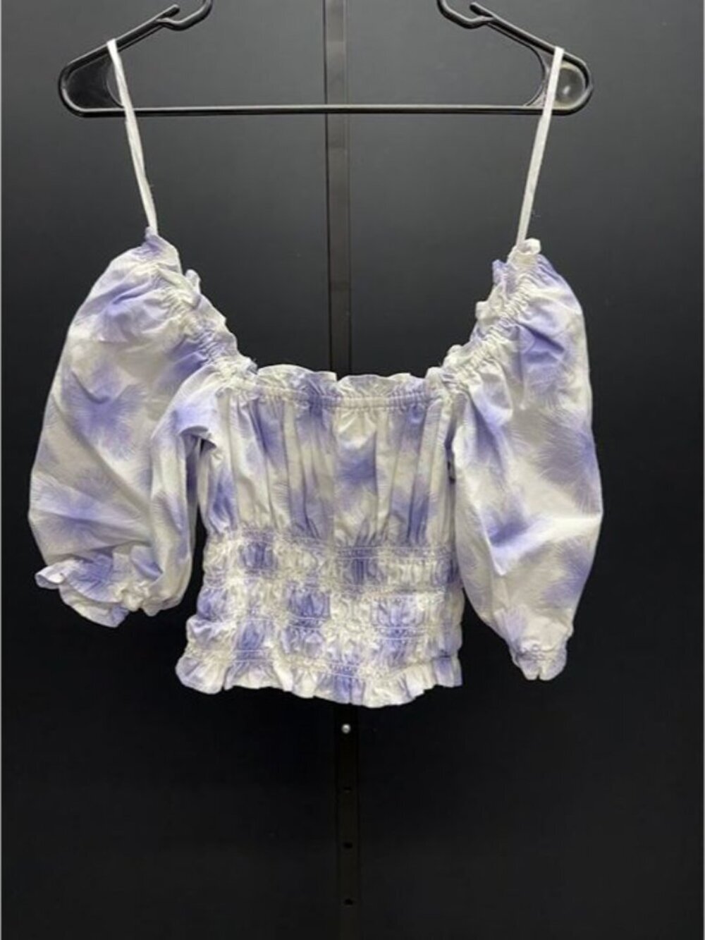Levi's Purple and White Tie Dye Cottage Core Top